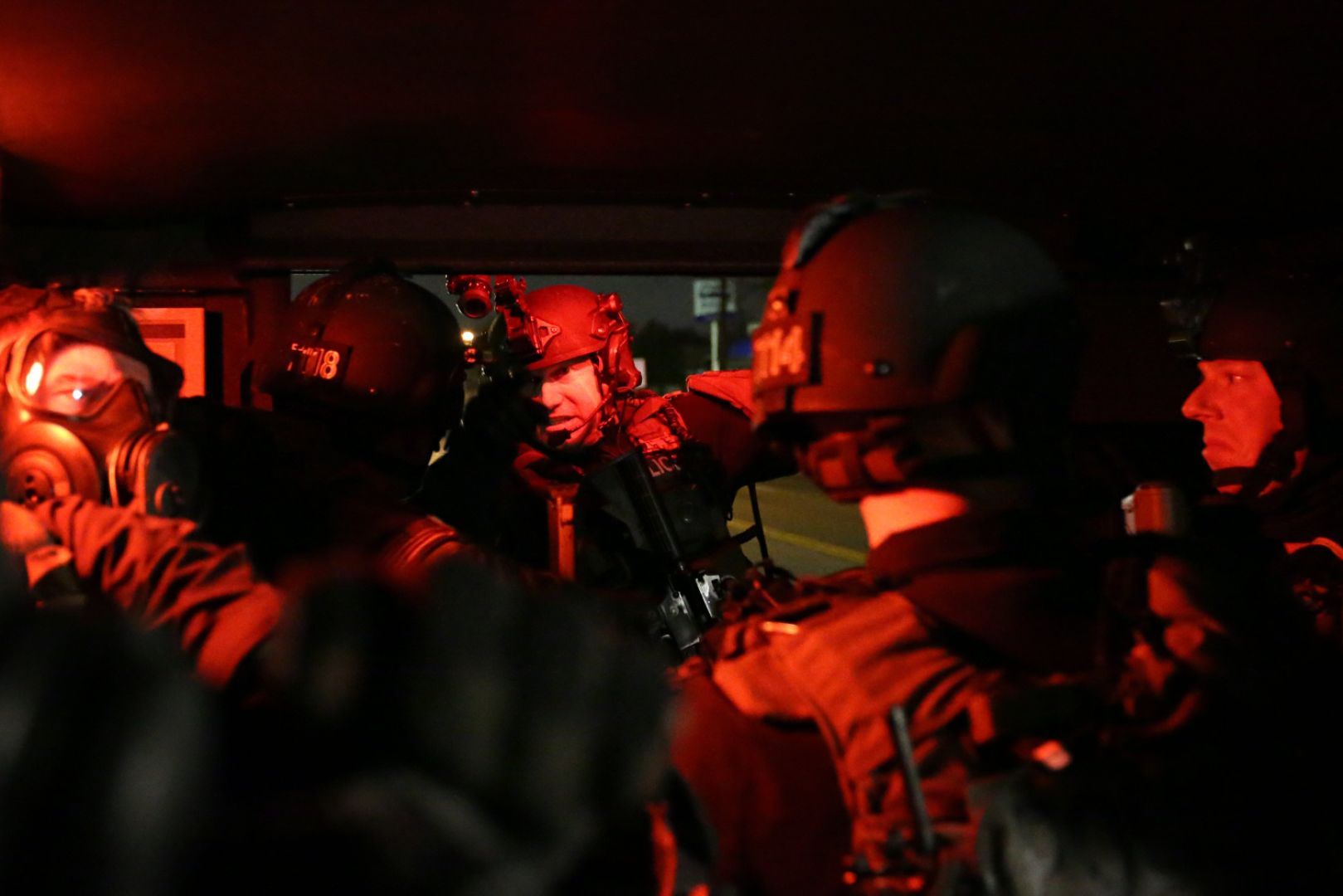 St. Louis County Police respond to crowds after grand jury announcement